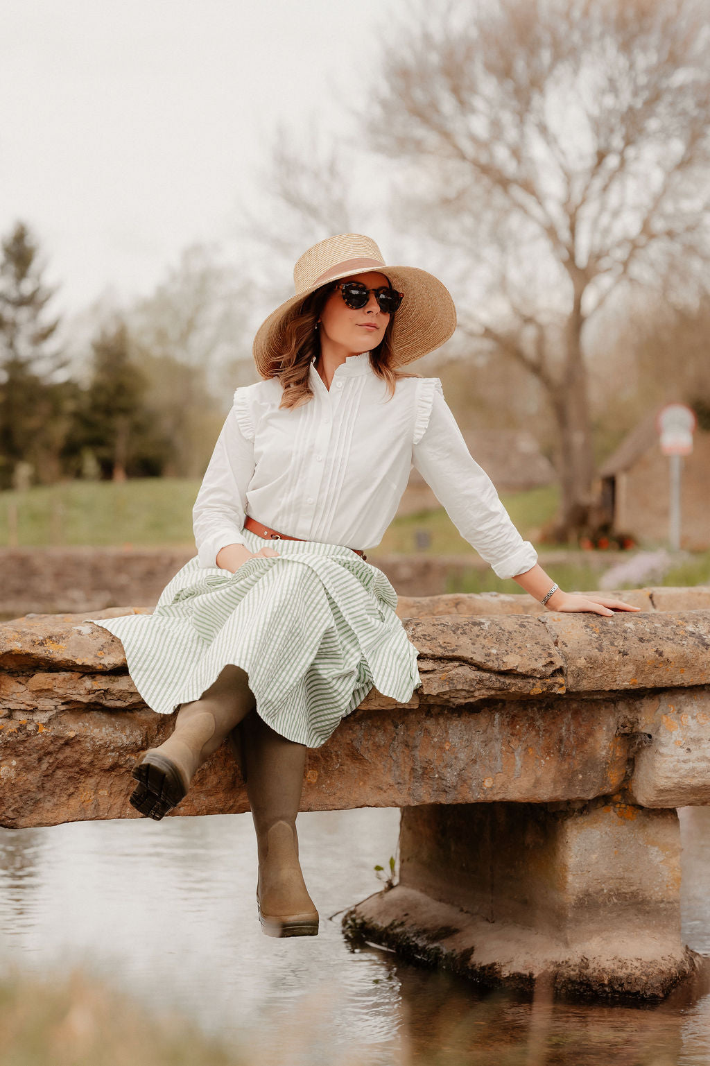 Charlotte Long-Sleeve Cotton Blouse – White - Homeland Harvest