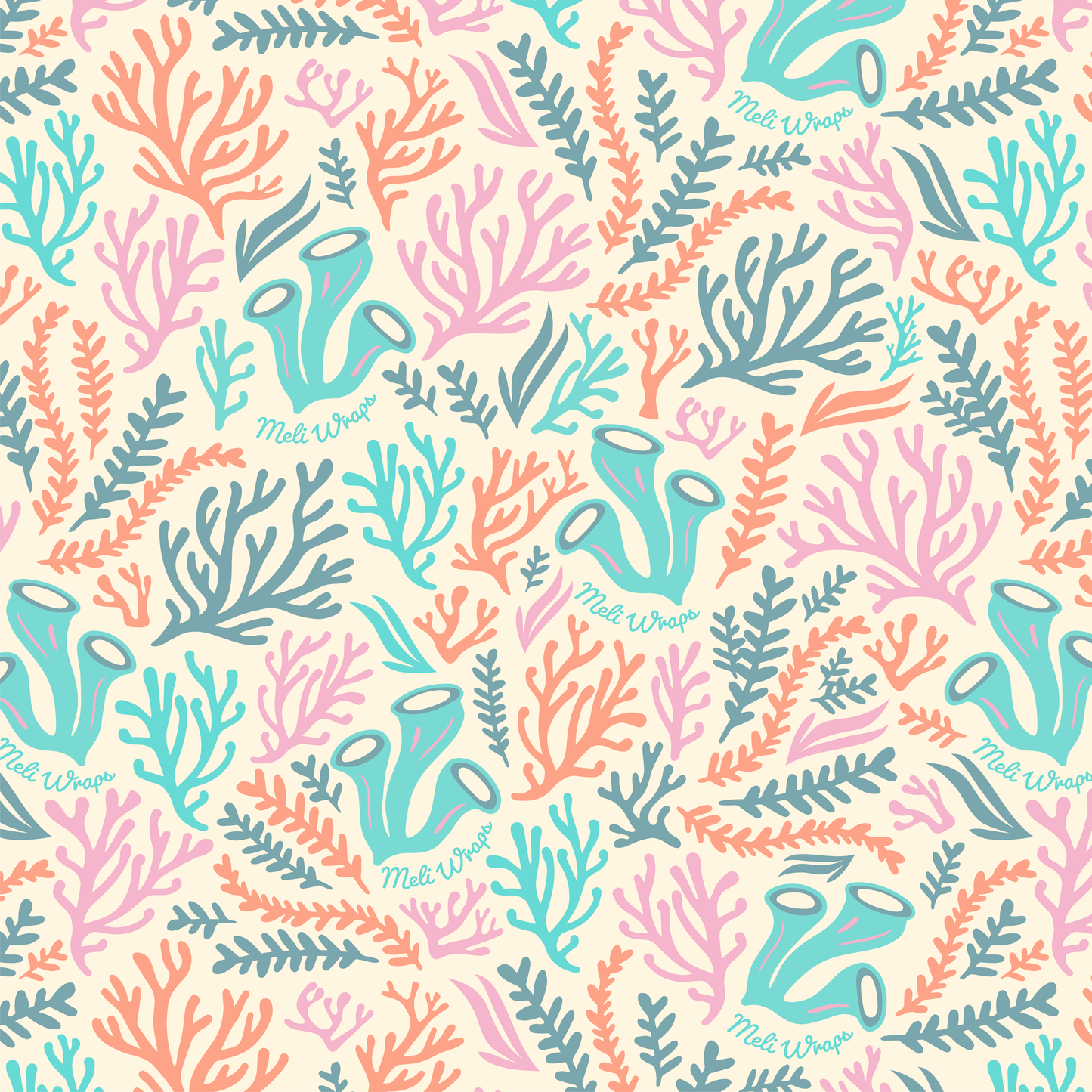 Meli Wraps Beeswax Wrap Bulk Roll + Cutlery Set in Reef Print - Homeland Harvest