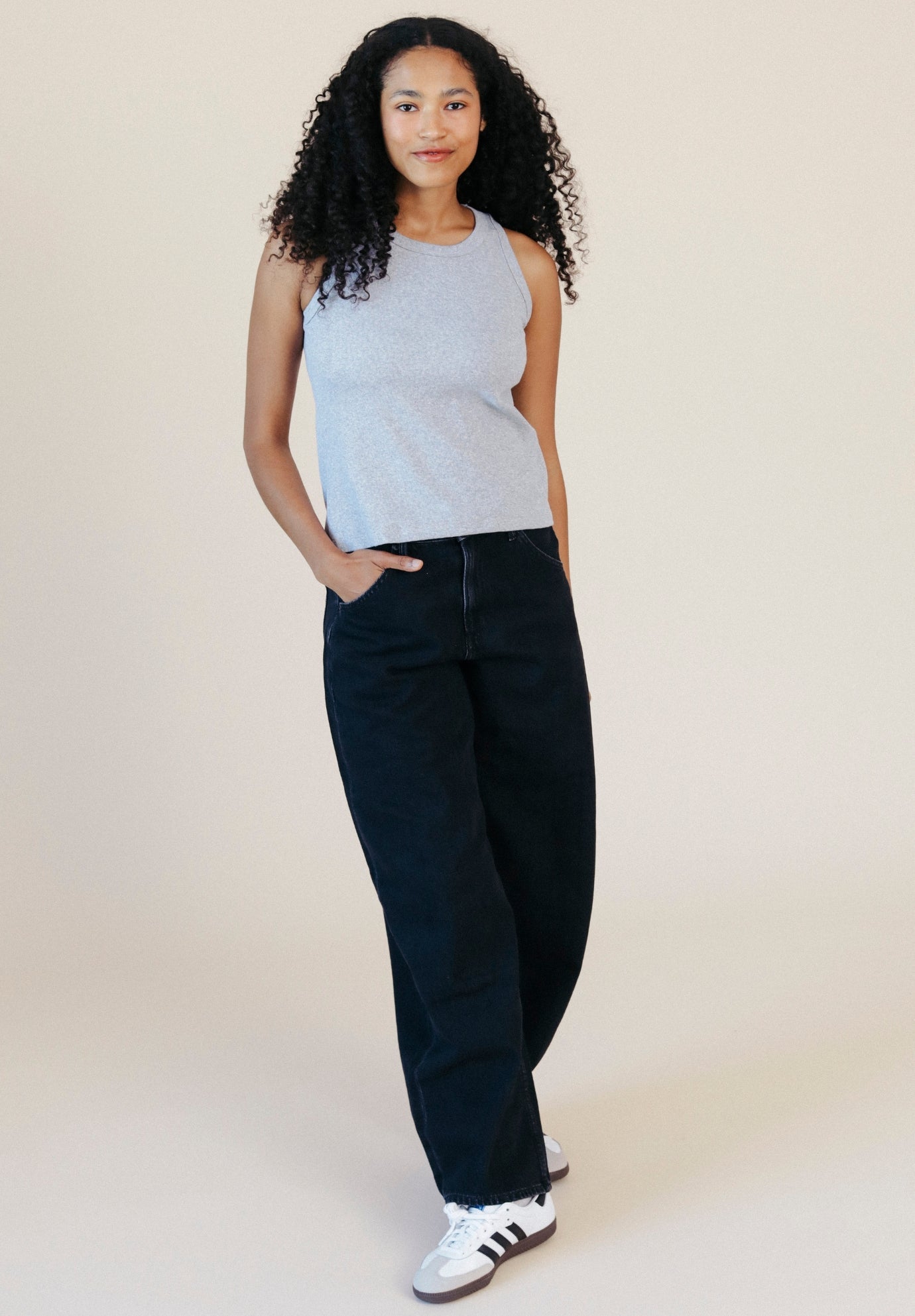 Charlie Ribbed Organic Cotton Tank - Heather Gray - Homeland Harvest
