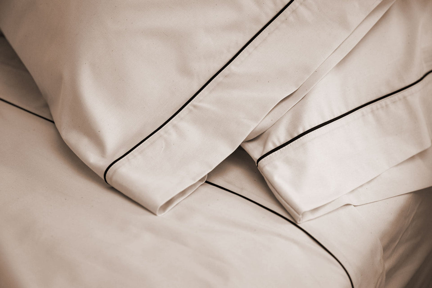 Cotton Piping Design Bed Sheet Set - Homeland Harvest