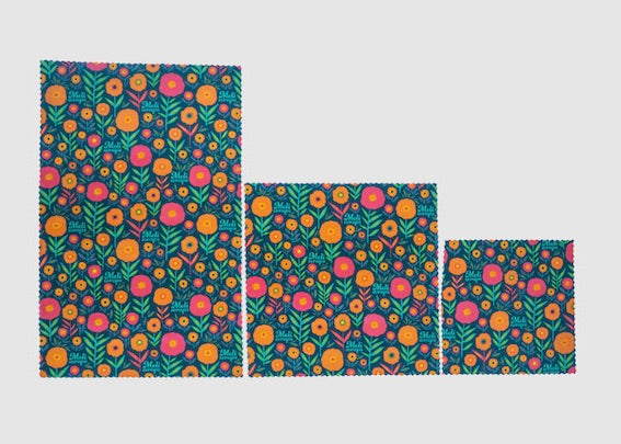 Beeswax Food Wrap - Fall Bloom Print - Homeland Harvest