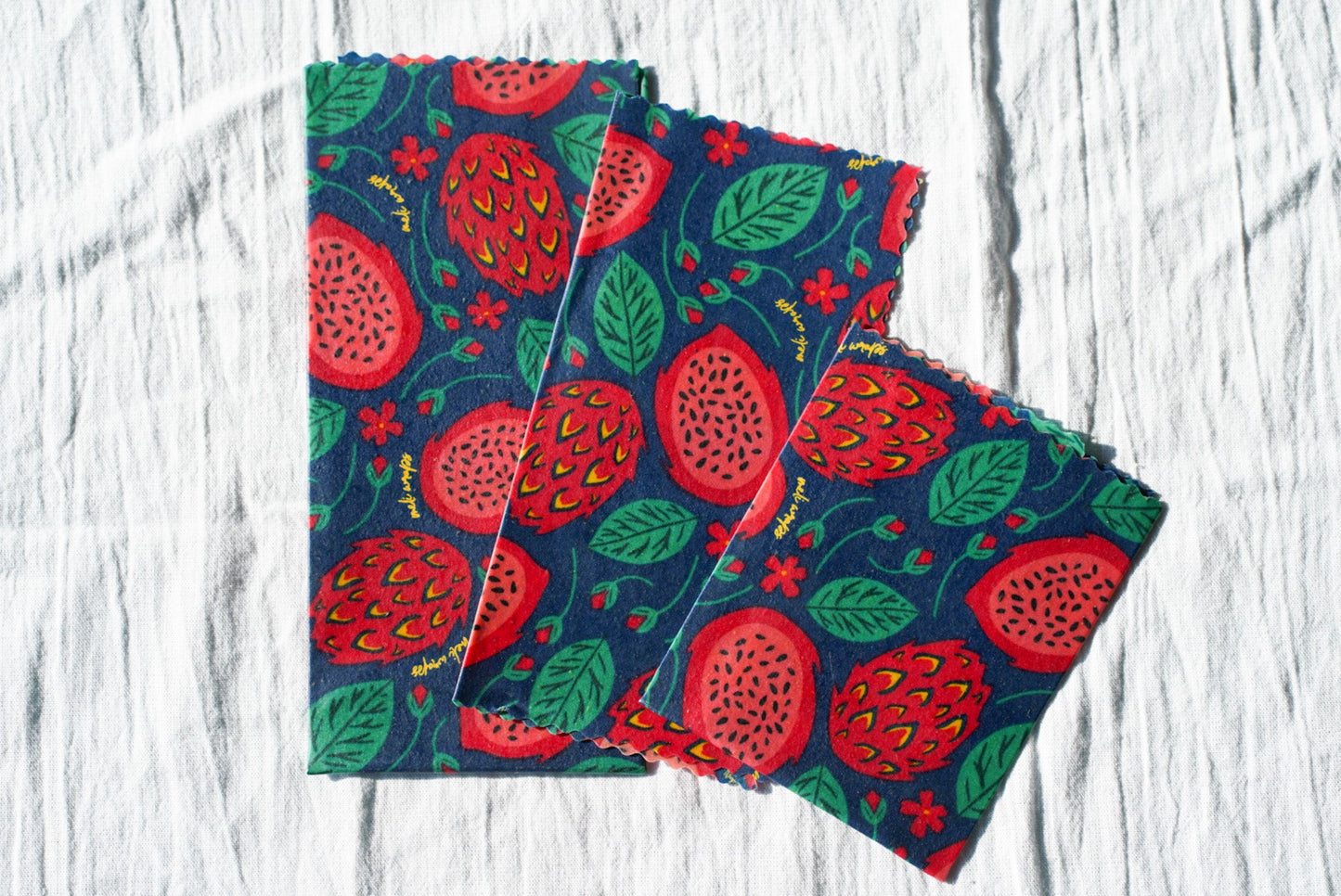 Beeswax Food Wrap - Dragonfruit Print - Homeland Harvest