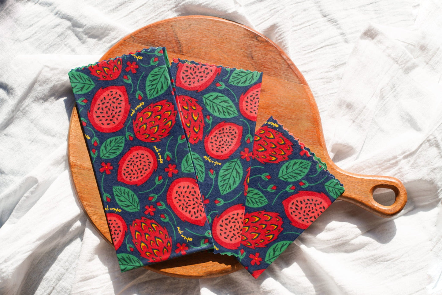 Beeswax Food Wrap - Dragonfruit Print - Homeland Harvest