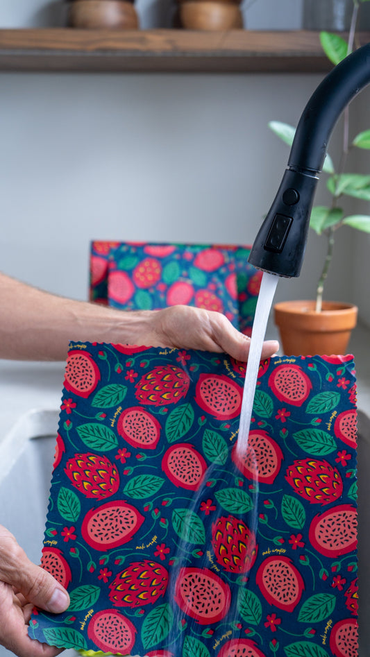 Beeswax Food Wrap - Dragonfruit Print - Homeland Harvest