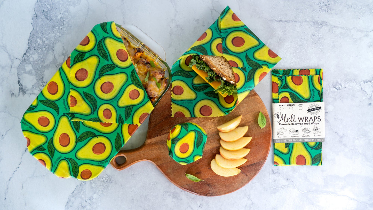 Beeswax Wrap Bulk Roll - Avocado Print - Homeland Harvest