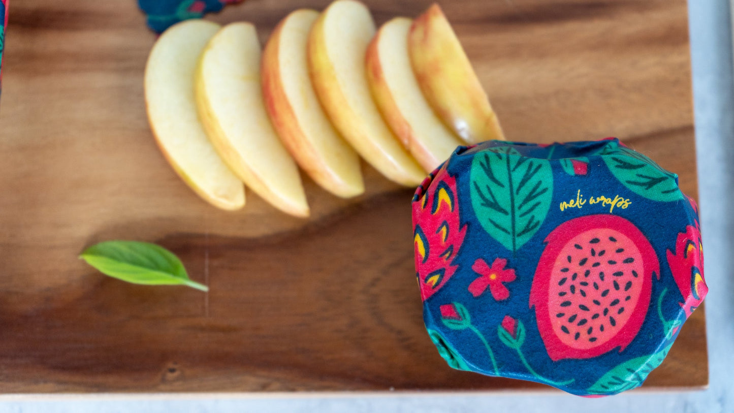 Beeswax Food Wrap - Dragonfruit Print - Homeland Harvest