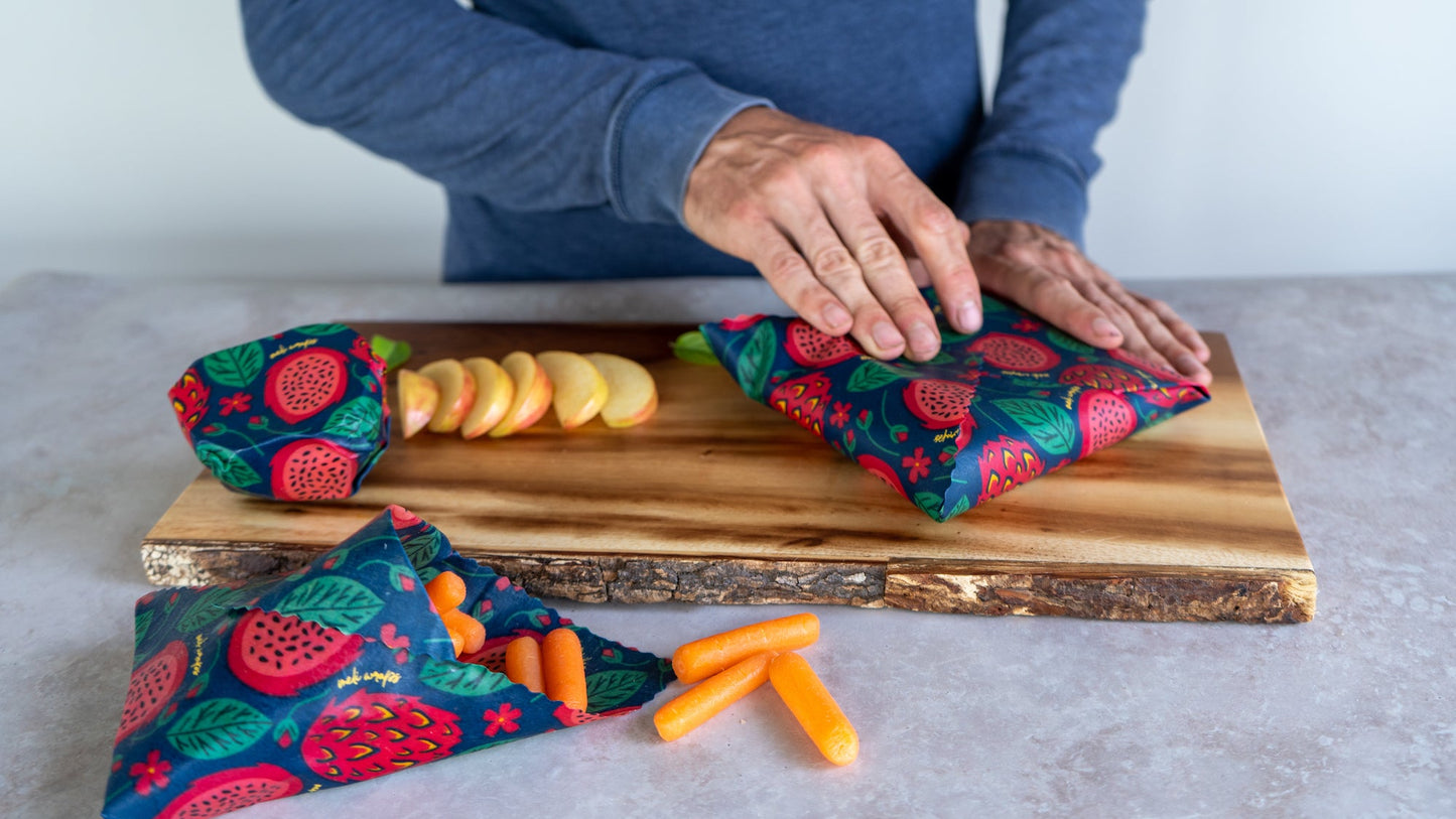 Beeswax Food Wrap - Dragonfruit Print - Homeland Harvest