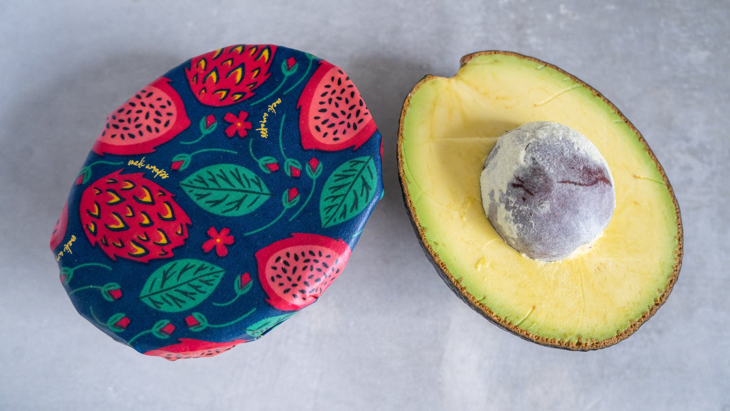 Beeswax Food Wrap - Dragonfruit Print - Homeland Harvest
