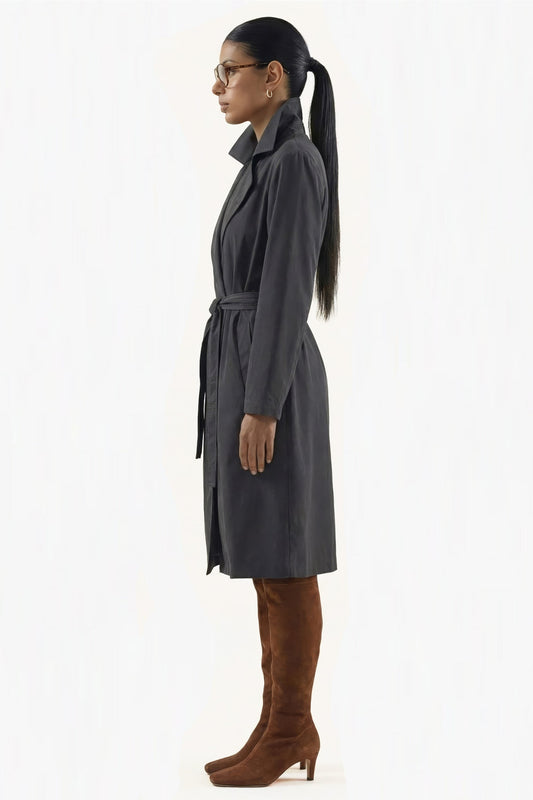 Trench Coat - Sandwashed & Silver Lined: EMF Shielding