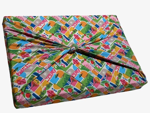 Extra Large Reusable Cloth Furoshiki Gift Wrap | Holiday Shapes & Snow - Homeland Harvest