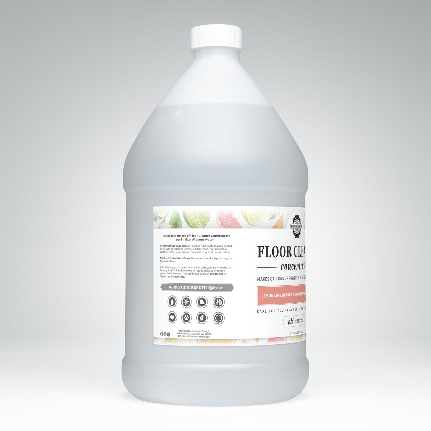 Floor Cleaner Concentrate | Lemon, Lime, Orange & Grapefruit - Homeland Harvest