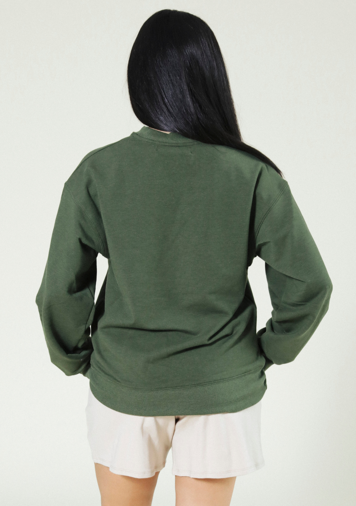 Gabbie Oversized Crew Sweatshirt - Pine - Homeland Harvest