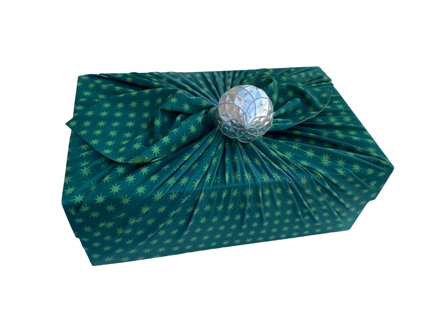 Set of 2 Large Reusable Cloth Furoshiki Gift Wrap | Christmas Trees & Stars - Homeland Harvest