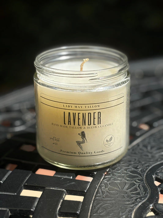 Lavender Tallow & Beeswax Candle | Natural & Non-Toxic Candle, Clean-Burning