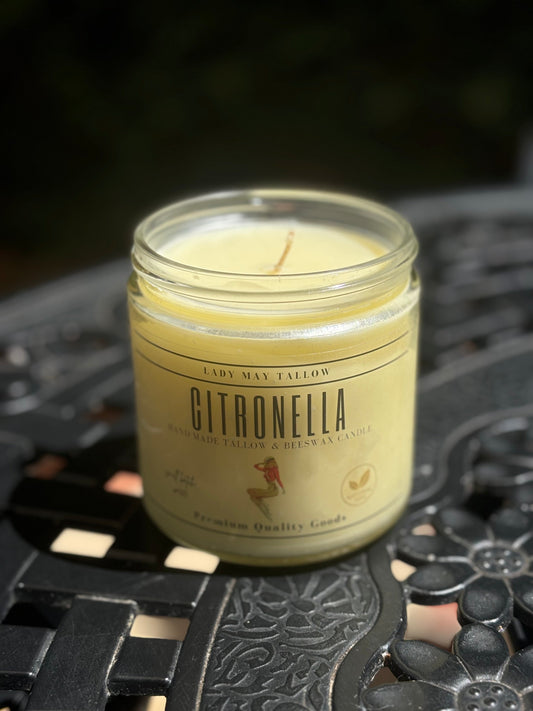 Citronella Tallow & Beeswax Candle | All-Natural, Non-Toxic, Clean-Burning