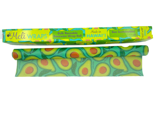 Beeswax Wrap Bulk Roll - Avocado Print - Homeland Harvest