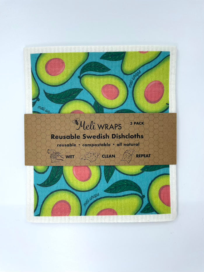 Avocado Swedish Dish Cloth Set of 3 - Homeland Harvest