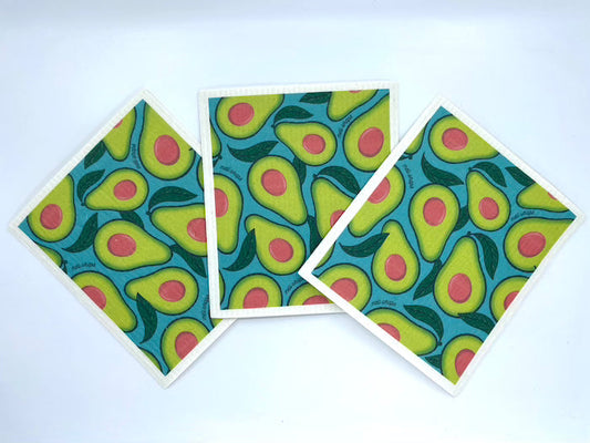 Avocado Swedish Dish Cloth Set of 3 - Homeland Harvest
