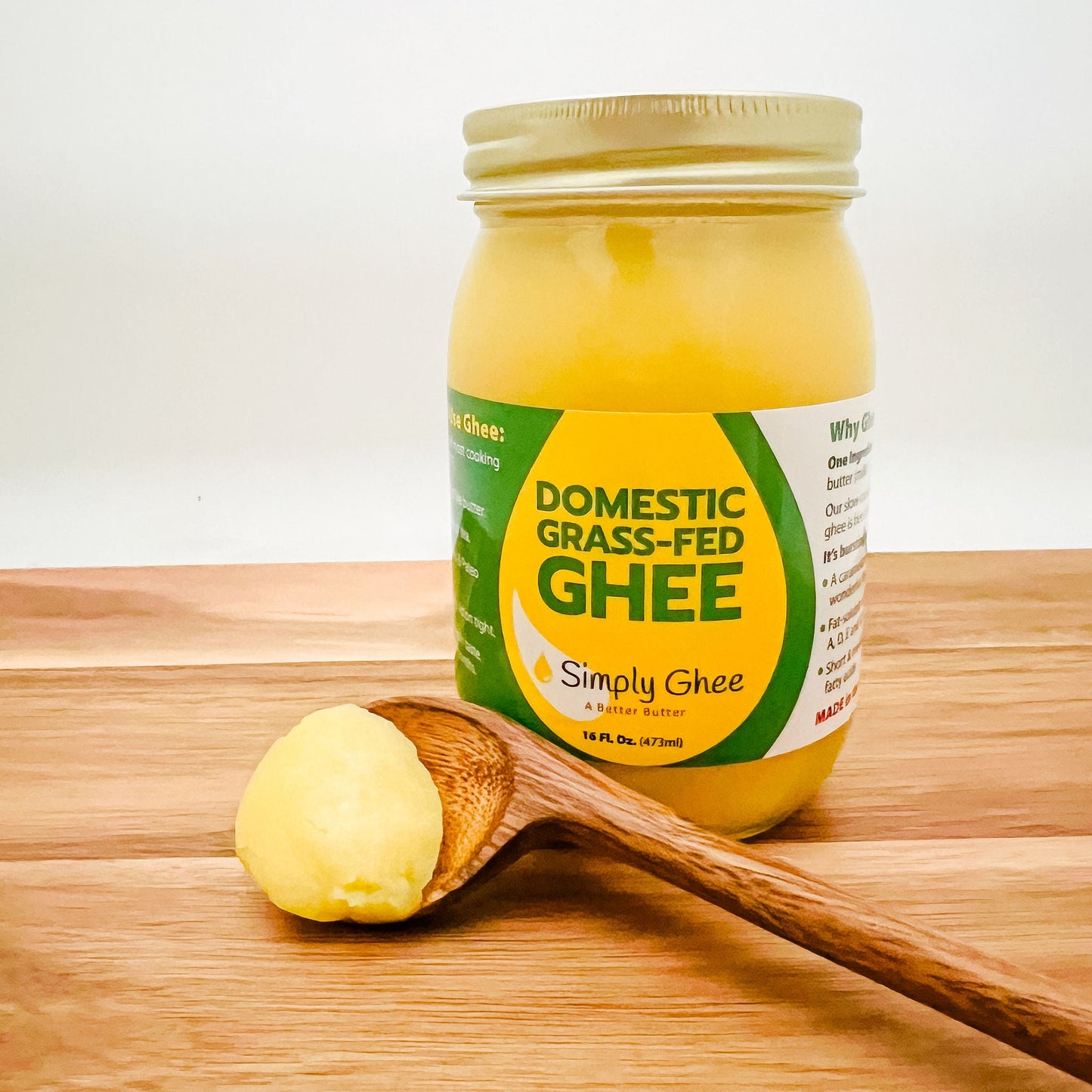 Domestic Grassfed Ghee 16oz - Homeland Harvest