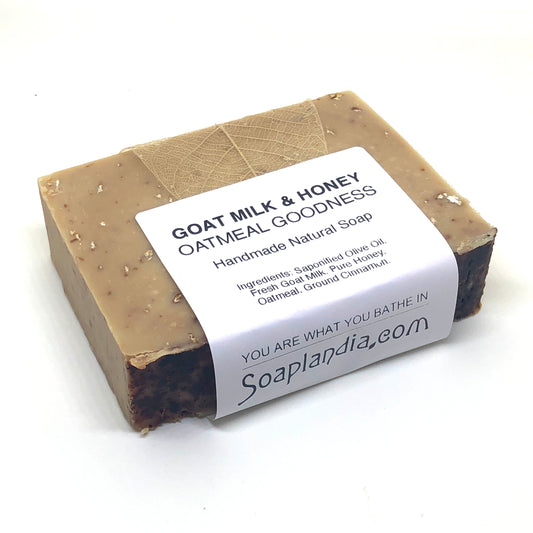 Goat Milk & Honey Oatmeal Goodness Soap, Unscented - Homeland Harvest
