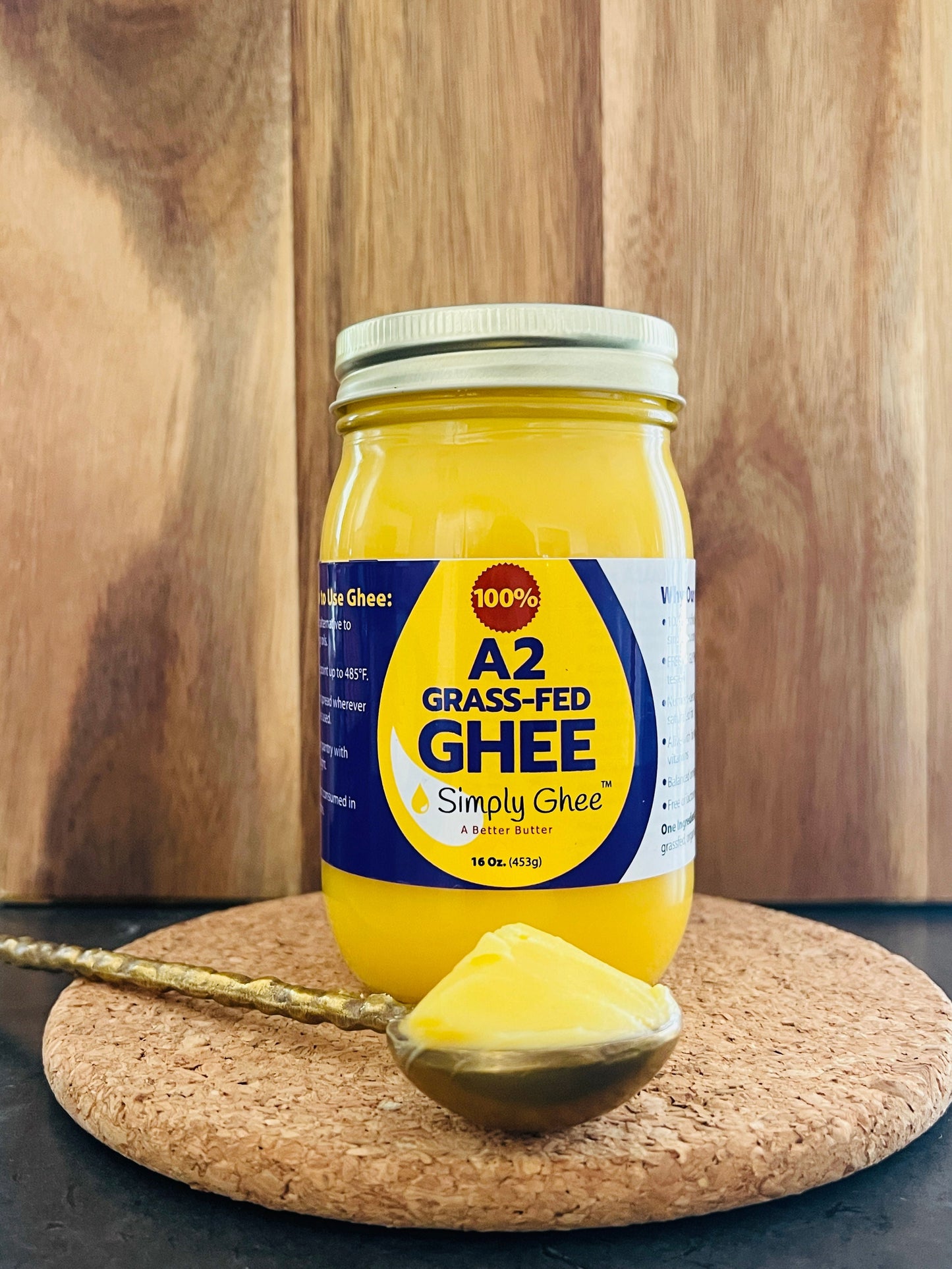 A2 Grassfed Non-GMO Ghee 16oz - Homeland Harvest