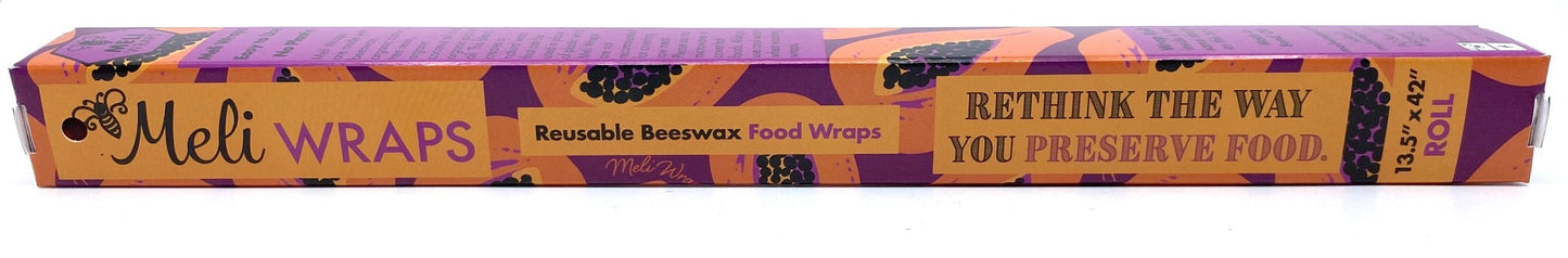 Beeswax Wrap Bulk Roll - Purple Papaya Print - Homeland Harvest