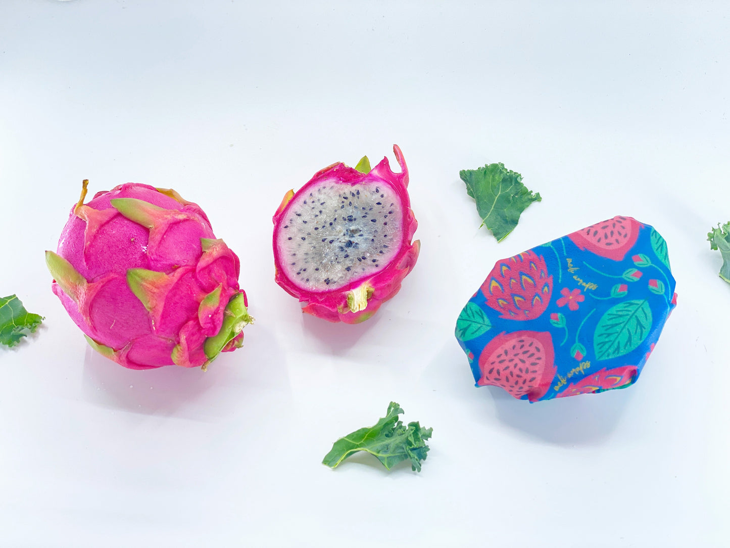 Beeswax Food Wrap - Dragonfruit Print - Homeland Harvest