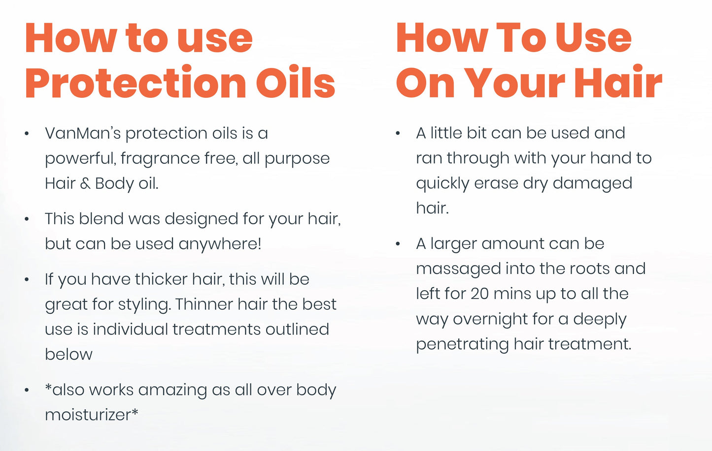 VanMan's Protection Oils Hair Serum - Homeland Harvest