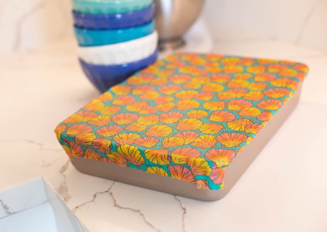Beeswax Wrap Bulk Roll - Shells Print - Homeland Harvest