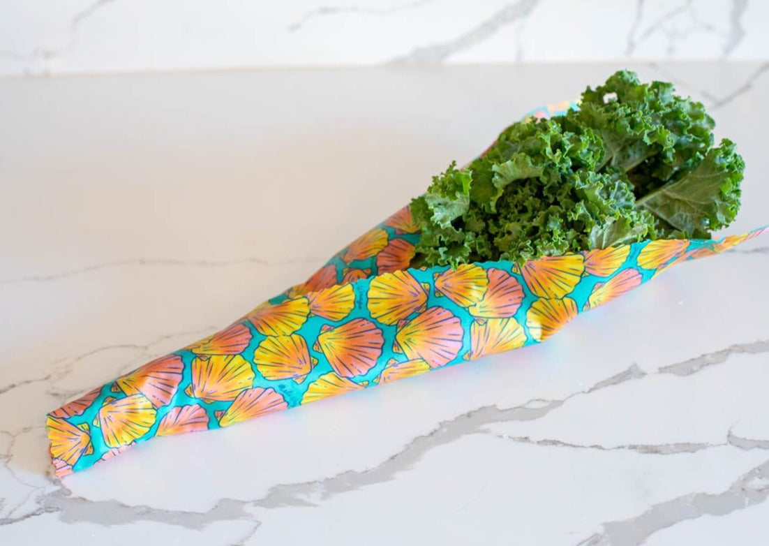 Beeswax Wrap Bulk Roll - Shells Print - Homeland Harvest