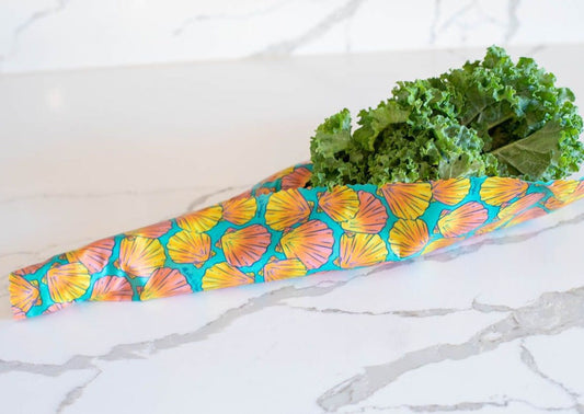 Beeswax Food Wrap - Sunrise Shell Print - Homeland Harvest