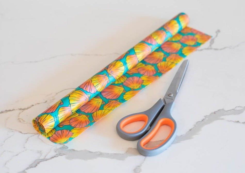 Beeswax Wrap Bulk Roll - Shells Print - Homeland Harvest