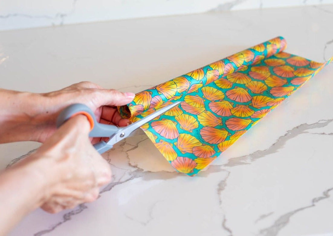 Beeswax Wrap Bulk Roll - Shells Print - Homeland Harvest