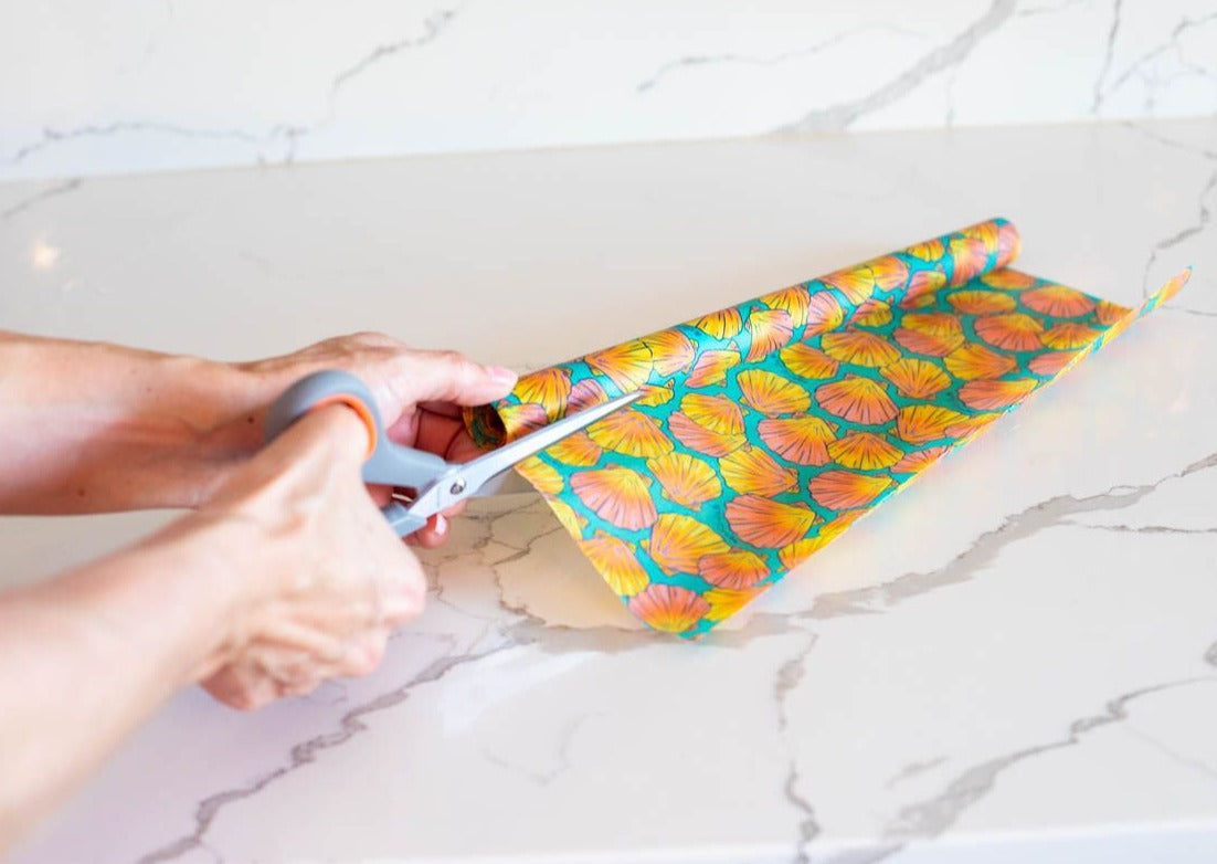 Beeswax Wrap Bulk Roll - Shells Print - Homeland Harvest
