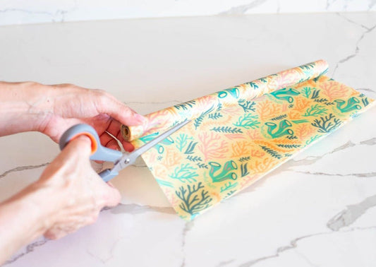 Meli Wraps Beeswax Wrap Bulk Roll + Cutlery Set in Reef Print - Homeland Harvest