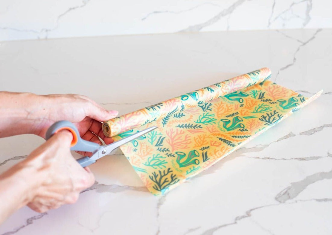 Meli Wraps Beeswax Wrap Bulk Roll + Cutlery Set in Reef Print - Homeland Harvest