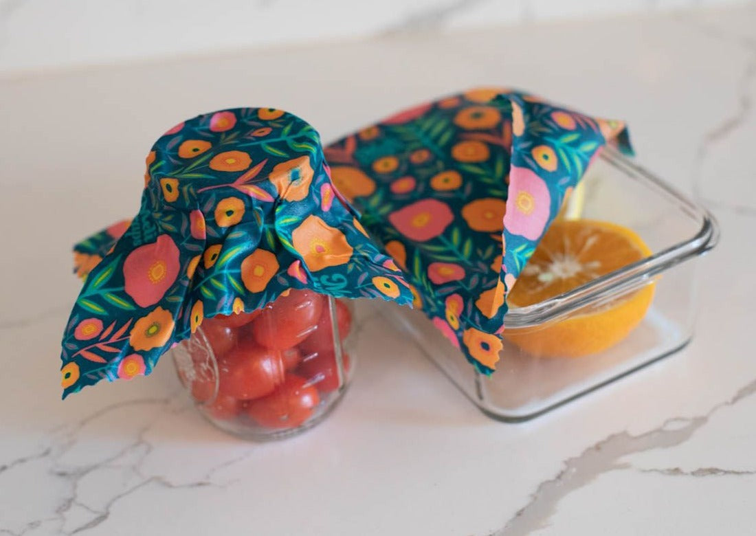 Beeswax Food Wrap - Fall Bloom Print - Homeland Harvest