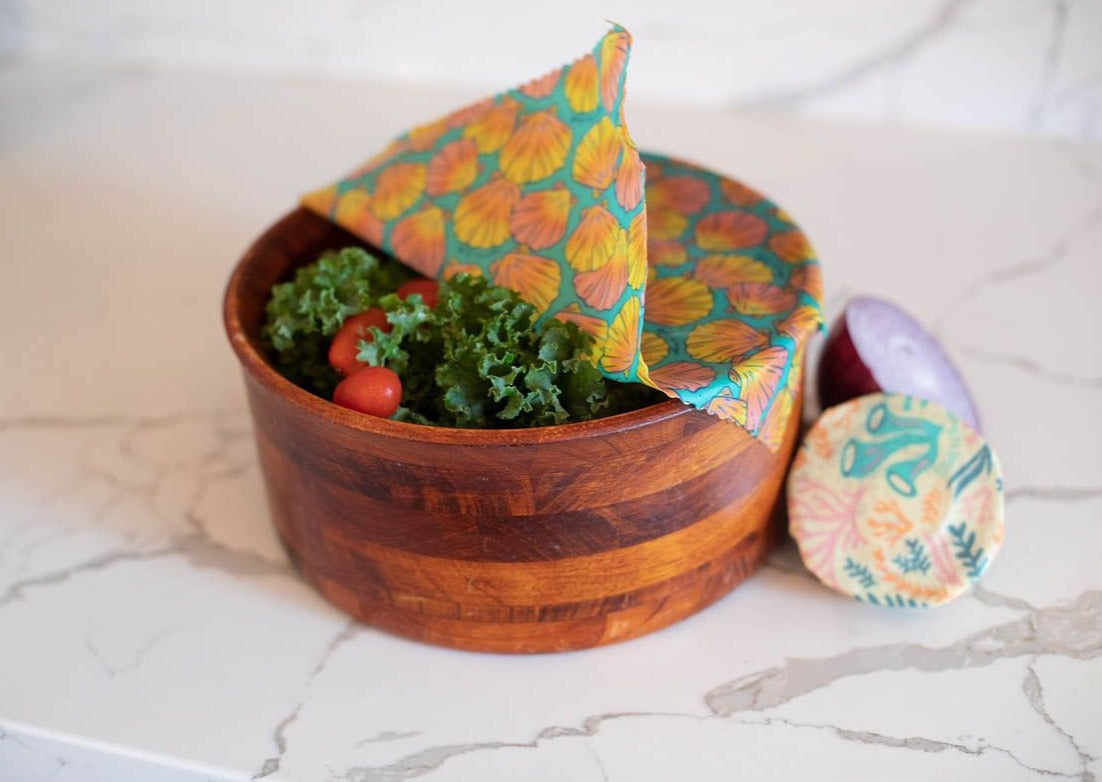 Beeswax Wrap Bulk Roll - Shells Print - Homeland Harvest