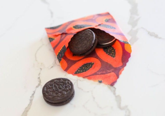 Beeswax Wrap Bulk Roll - Purple Papaya Print - Homeland Harvest