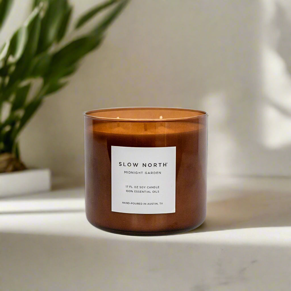 Midnight Garden (Lavender + Rosemary + Geranium) - Signature 3-Wick Candle - Homeland Harvest