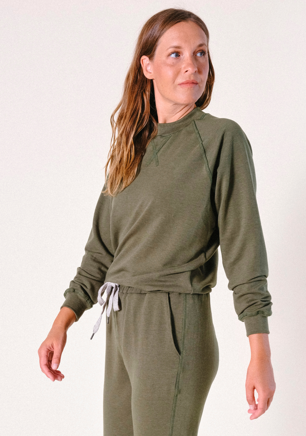 Agnes Raglan Organic Cotton + Tencel™ Sweatshirt - Moss - Homeland Harvest