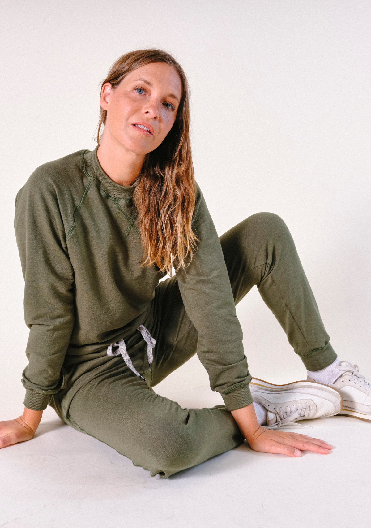 Agnes Raglan Organic Cotton + Tencel™ Sweatshirt - Moss - Homeland Harvest