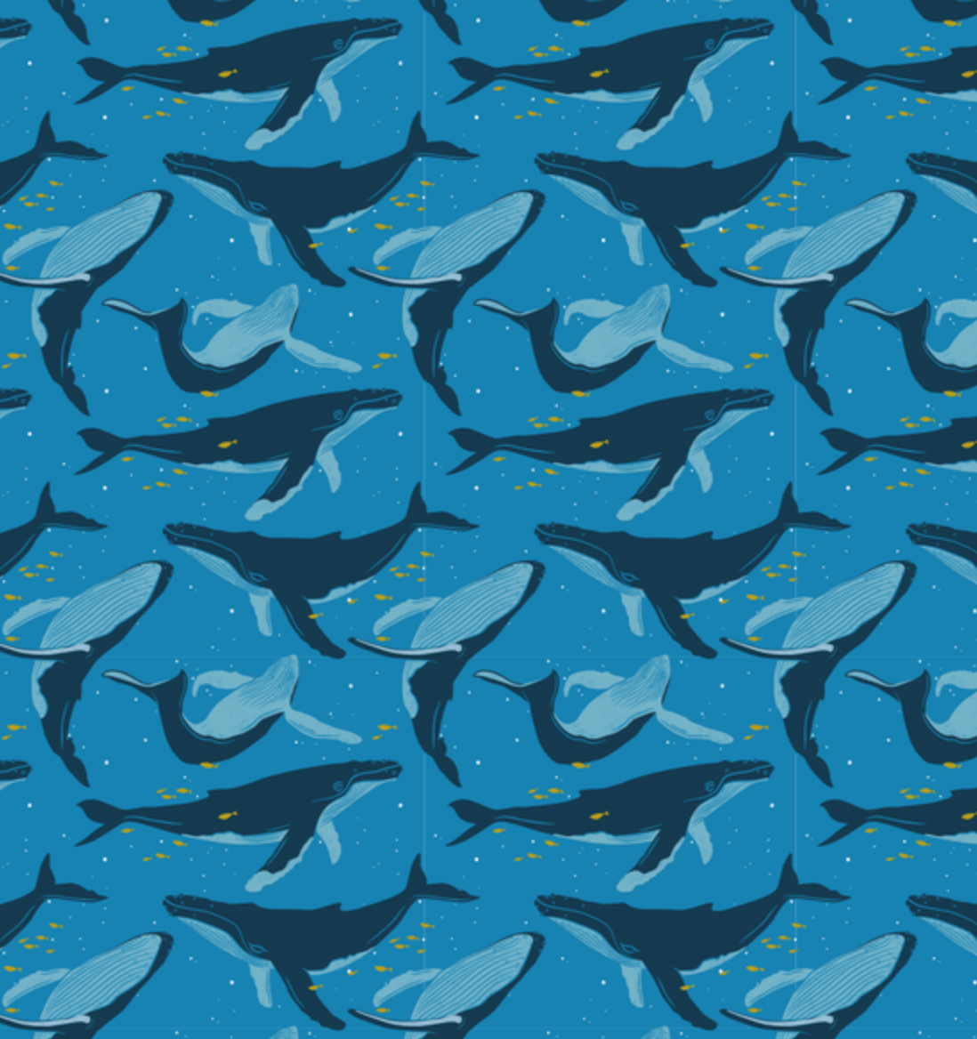 Small Reusable Cloth Furoshiki Gift Wrap | Whales & Waves - Homeland Harvest