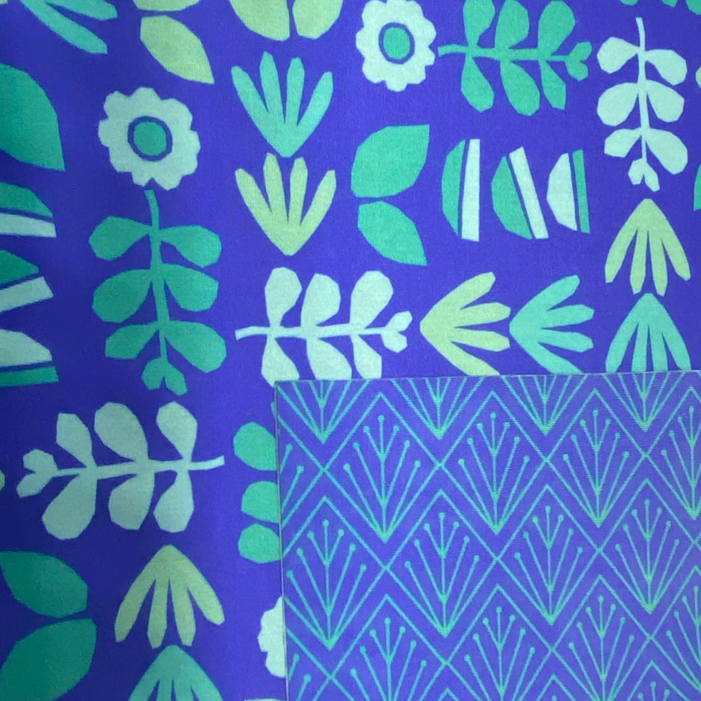 Large Reusable Cloth Furoshiki Gift Wrap | Blue Botanical - Homeland Harvest