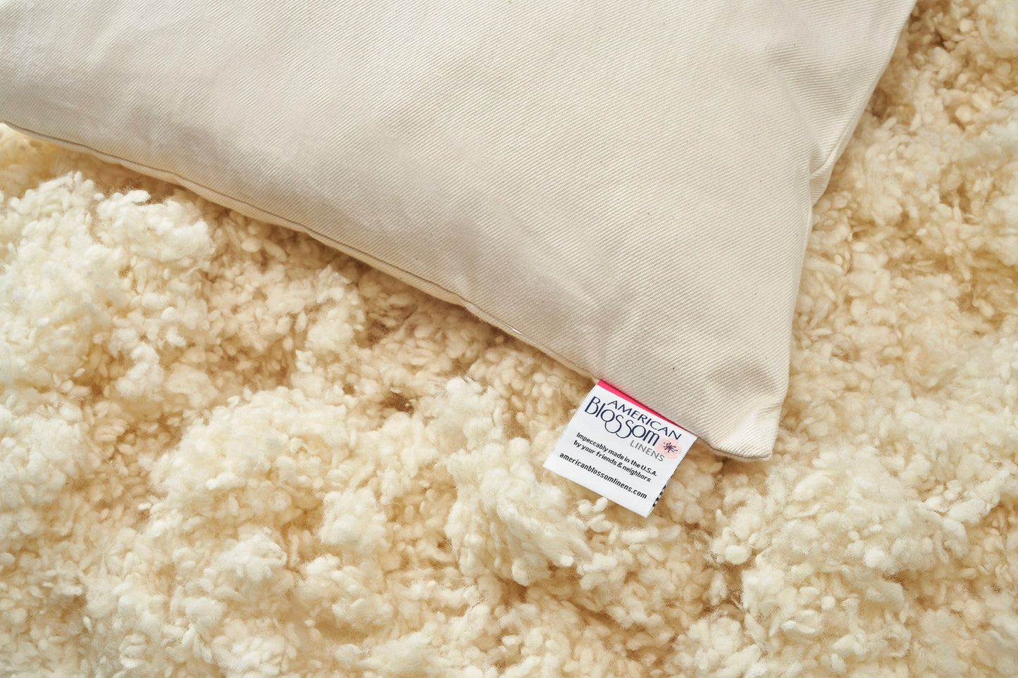 Natural Cotton Pillow With Wool Filling - Homeland Harvest