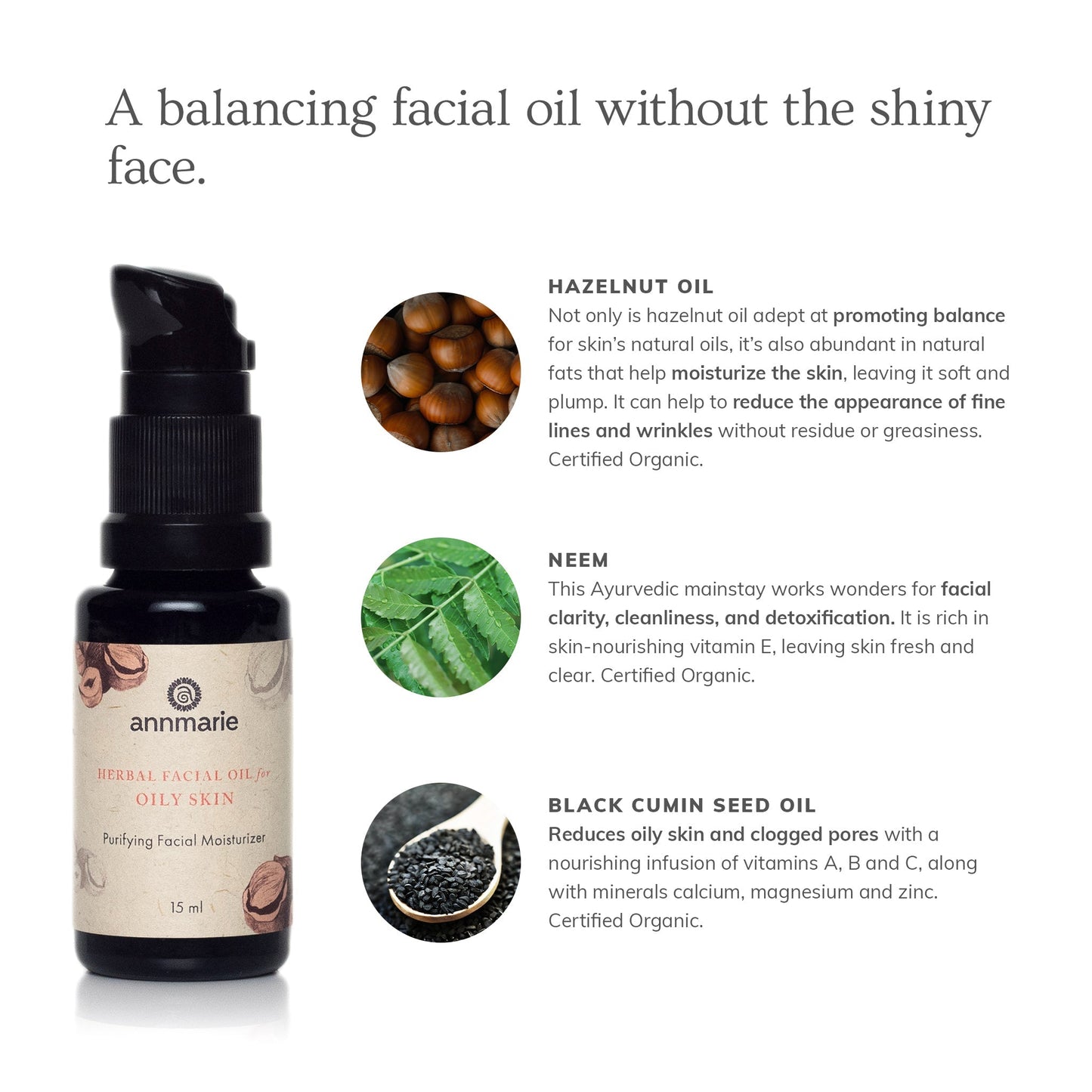 Herbal Facial Oil for Oily Skin (15ml)- Collective - Homeland Harvest