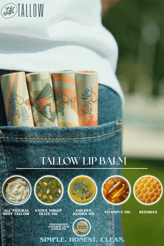 Lady May Tallow Lip Balm | All Natural Beef Tallow Lip Balm