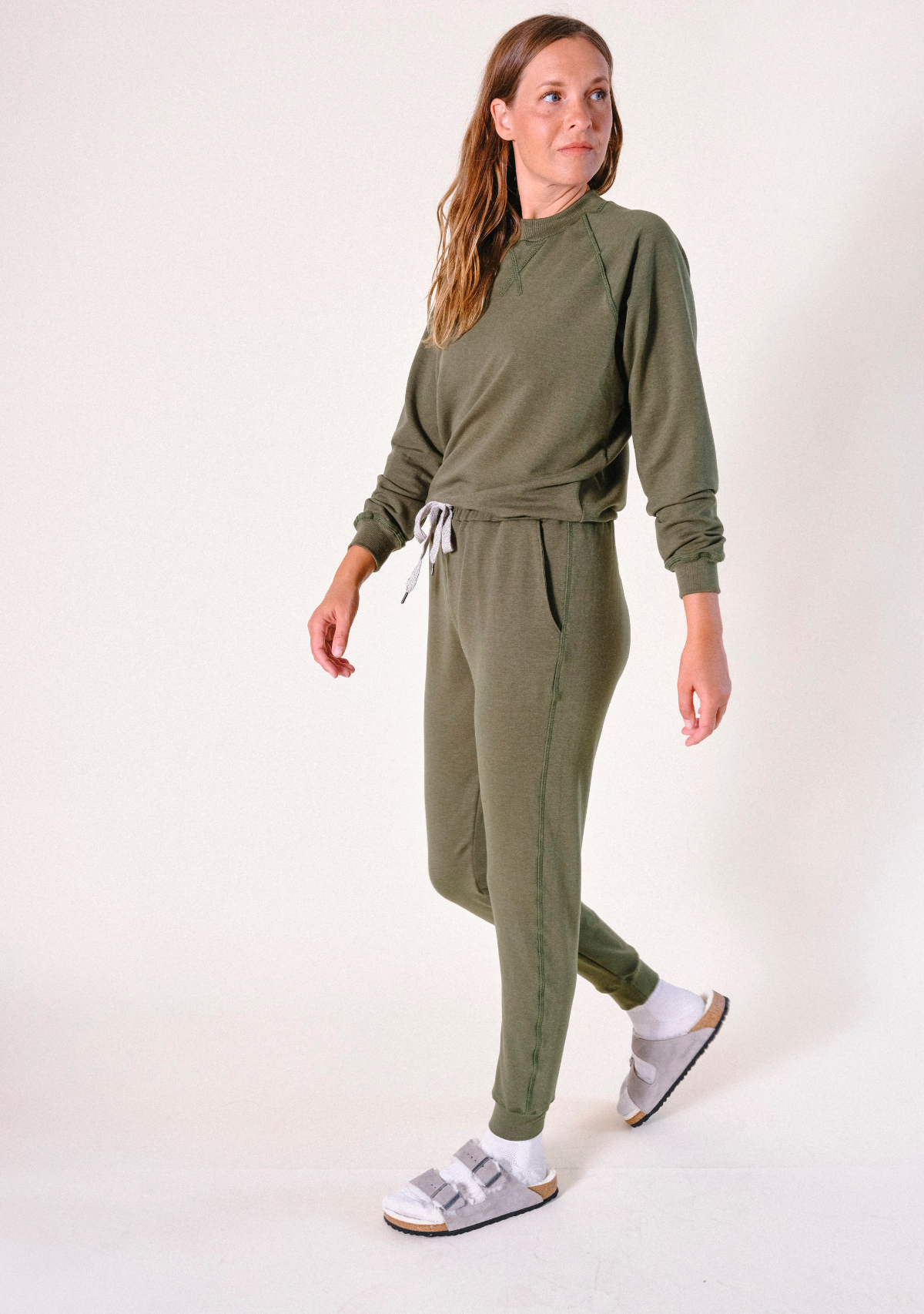 Agnes Organic Cotton + Tencel™ Jogger Pant - Moss - Homeland Harvest