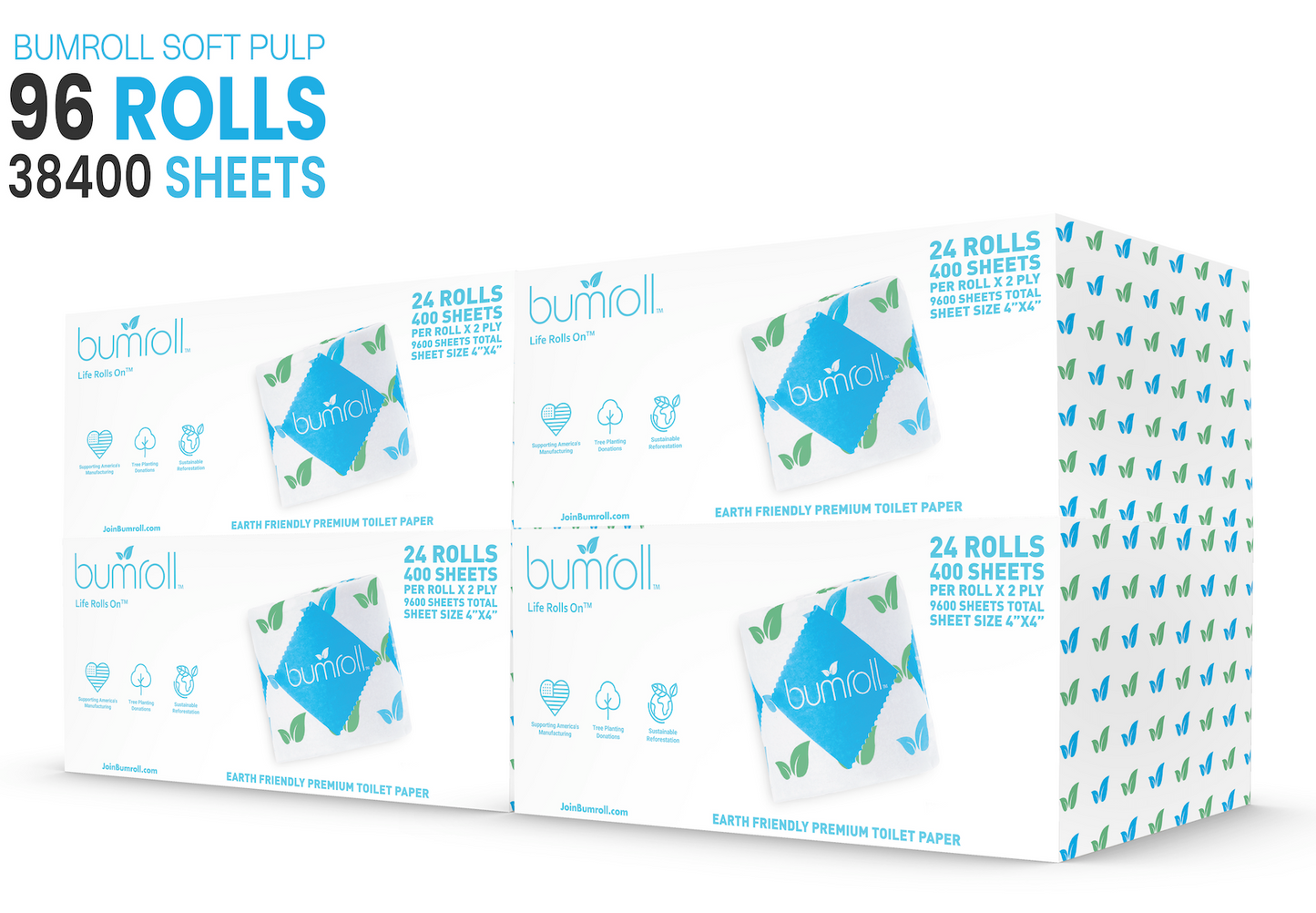 Bumroll, Proudly Made in USA, Premium Toilet Paper & Paper Towels, Plants Trees In The USA - Homeland Harvest