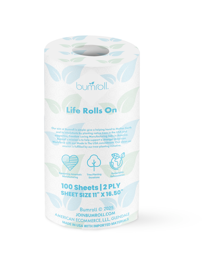 Bumroll, Proudly Made in USA, Premium Toilet Paper & Paper Towels, Plants Trees In The USA - Homeland Harvest